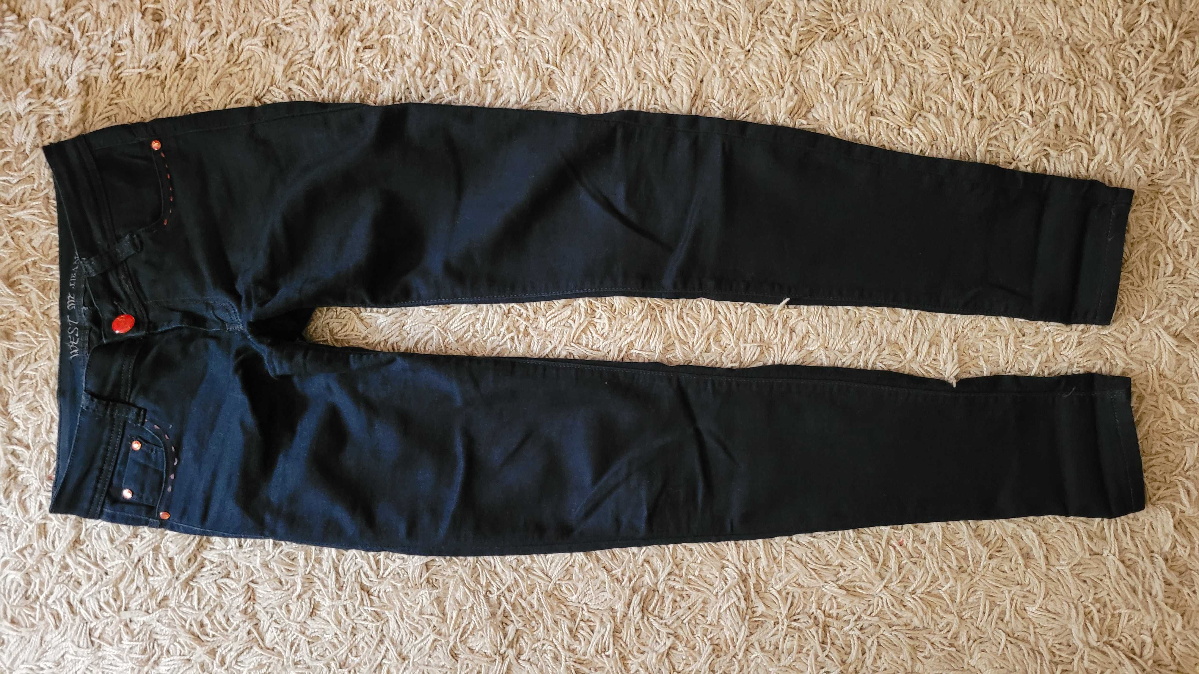 Jeansy 28 skinny b.ciemny granat zwężane 36/38