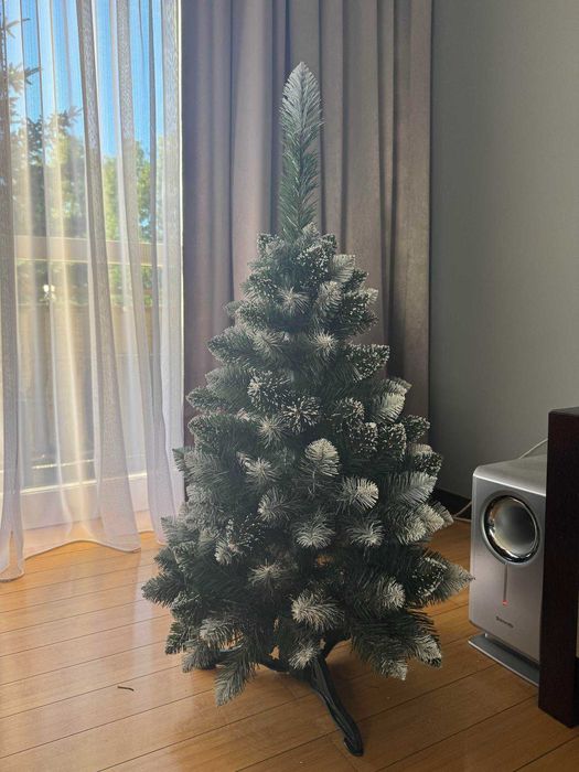 Sztuczna choinka na stojaku 100 cm  gęsta  MAŁA oszroniona ośnieżona