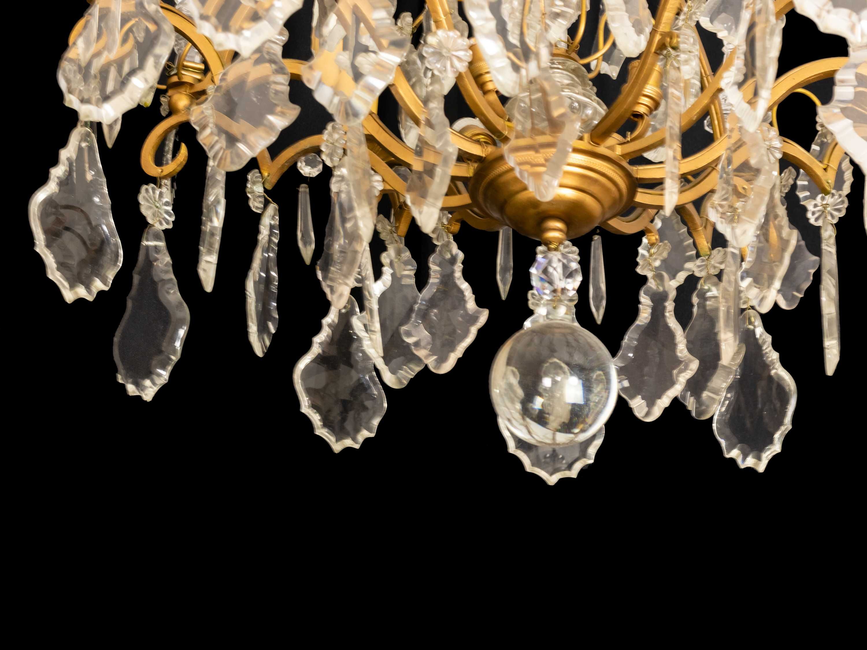 Lustre cristal bronze doze luzes século XIX | Luís XV