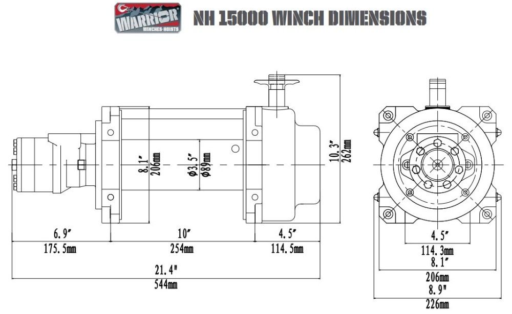 Guinchos Hidráulicos NH 10000lbs (4536kg) e NH 15000lbs (6818kg)