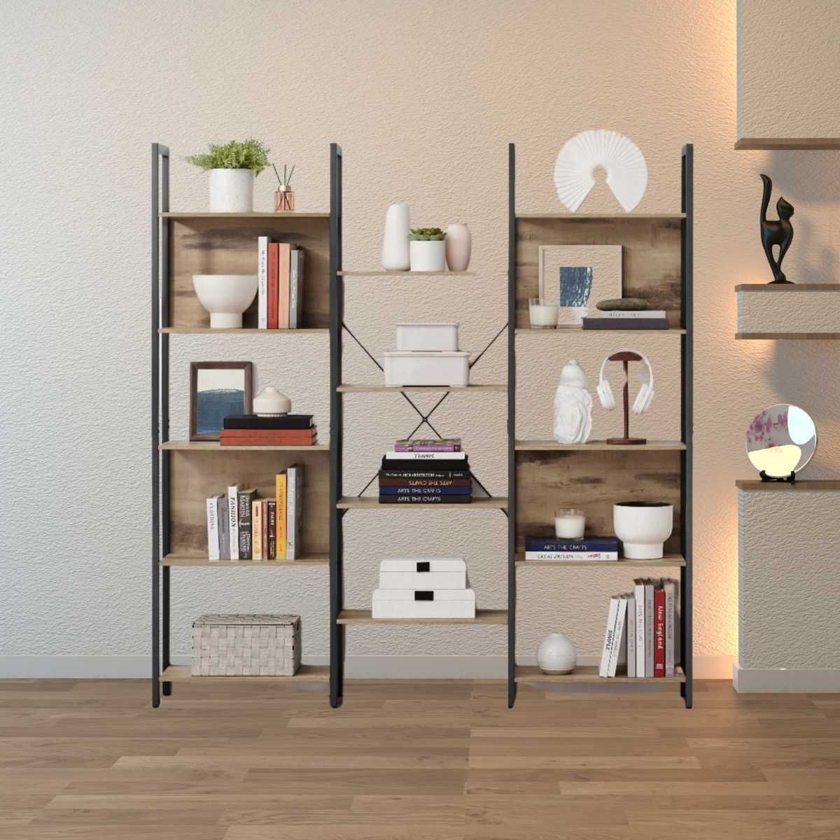 PRAKTYCZNY STYLOWY Regał Duży Industrialny Loft Vintage Książki Szafka