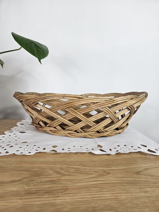 Koszyk wiklinowy na owoce brązowy boho