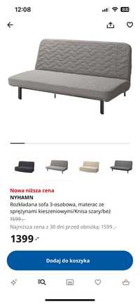 Łóżko rozkładane kanapa sofa NYHAMN IKEA