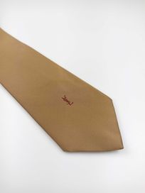 Yves Saint Laurent YSL kremowy krawat q10