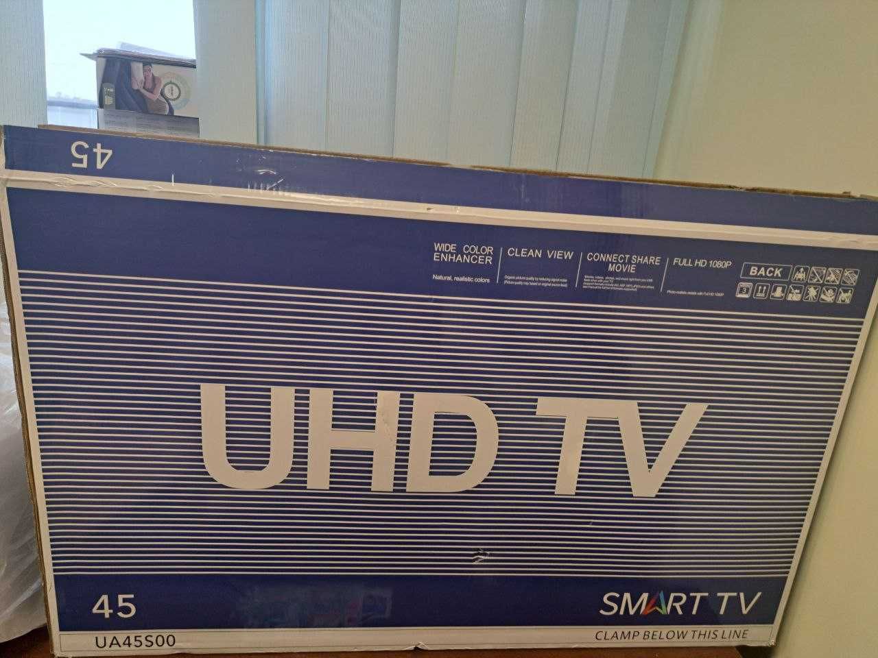 Телевізор 34 дюйми SAMSUNG 4К SMART TV з T2 Wi-Fi Самсунг Смарт ТВ