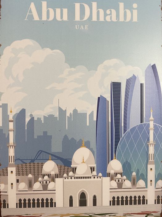 ABU DHABI | Placa Metalica Decorativa (nova)