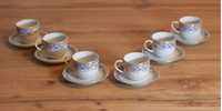 Komplet kawowy Chateau Valmont Porcelain 6 filiżanek + 6 talerzyków