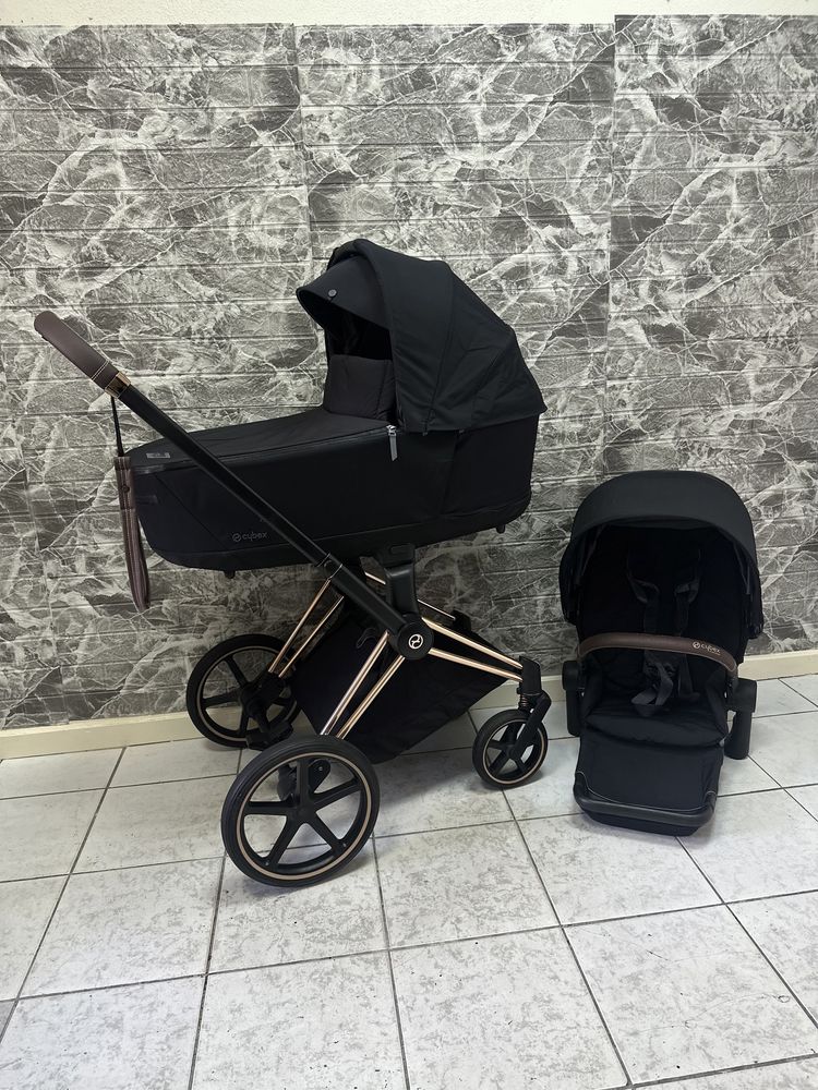 Коляска 3в1 Cybex Priam Deep Black 4.0