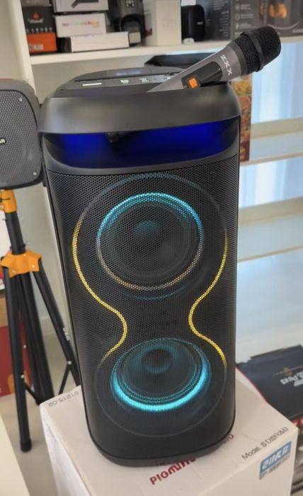 Колонка Bluetooth с аккумулятором на 50Вт, акустика с подсветкой.