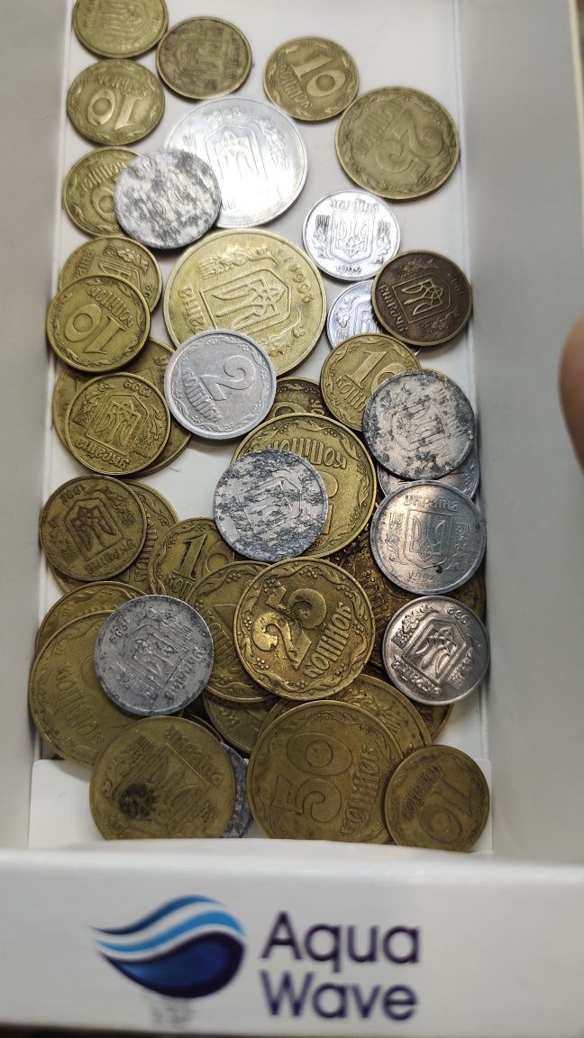 Монети України одна і дві копійки