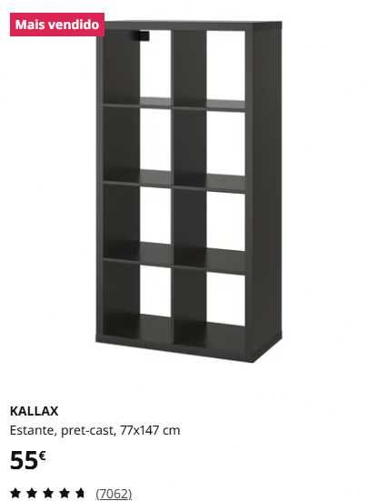 Estante de 8 cubos - Preta