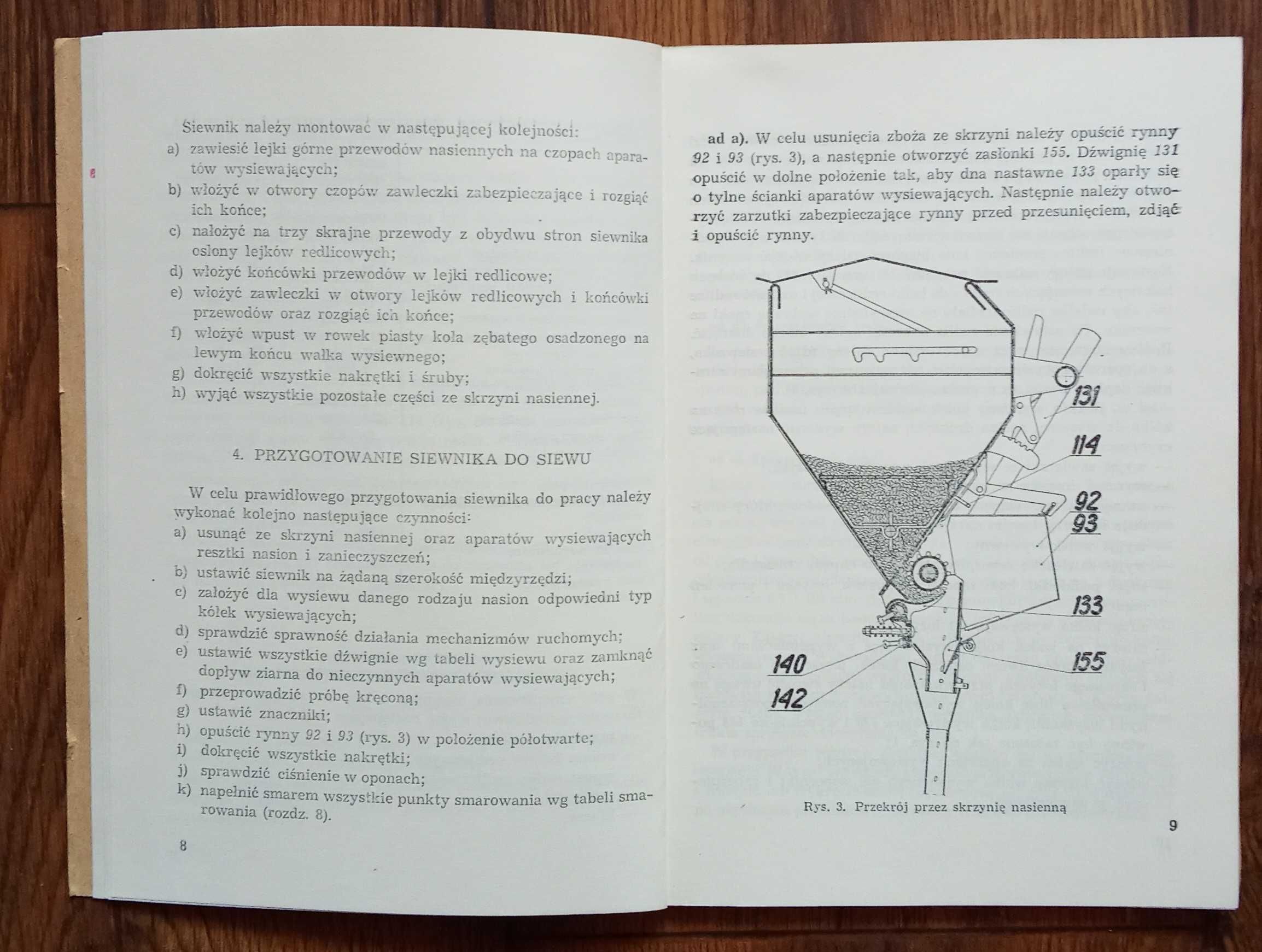 Instrukcja siewnik Kujawiak S037 katalog części S036
