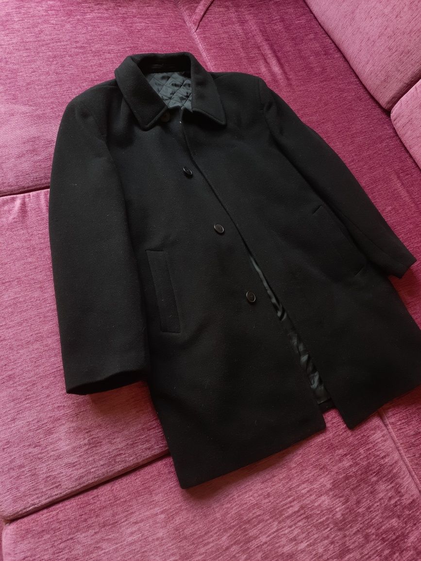 Czarny płaszcz męski elazar leather