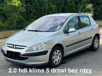 Peugeot 307 2.0 hdi klima 5 drzwi bez rdzy sprawny bez dpf i dwumasy