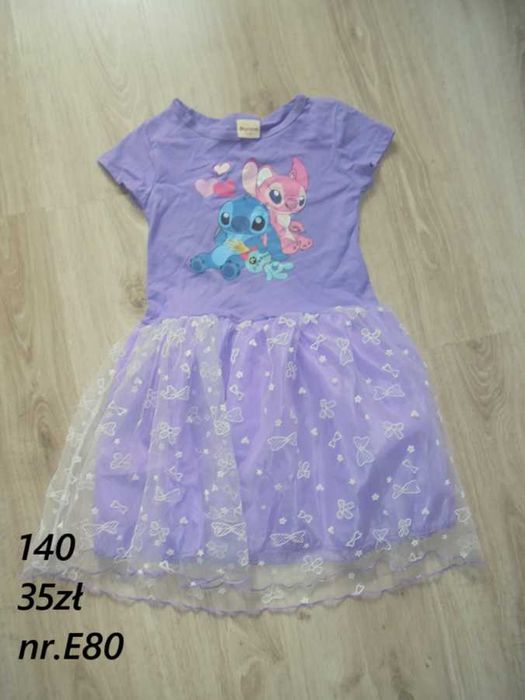 Sukienka elegancka stitch stich z tiulem balowa urodzinowa 140