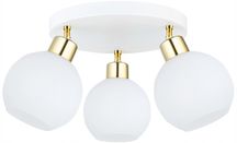 Lampa Wisząca Sufitowa Kule Biała Złota