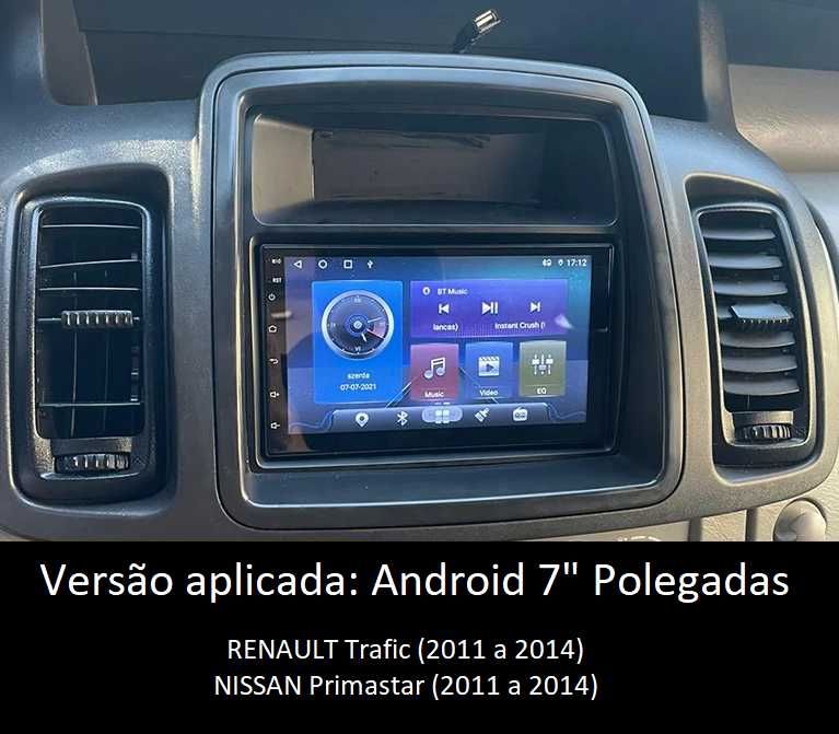 Rádio 2DIN • RENAULT Trafic (2001 a 2019) • NISSAN Primastar • Android