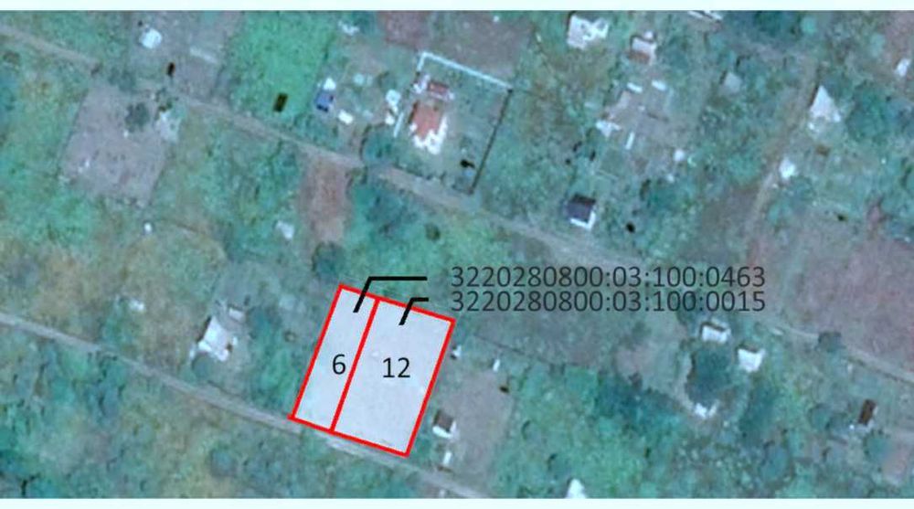Дві суміжні дачні ділянки 0,18 га біля Веселинівки, Баришивський район