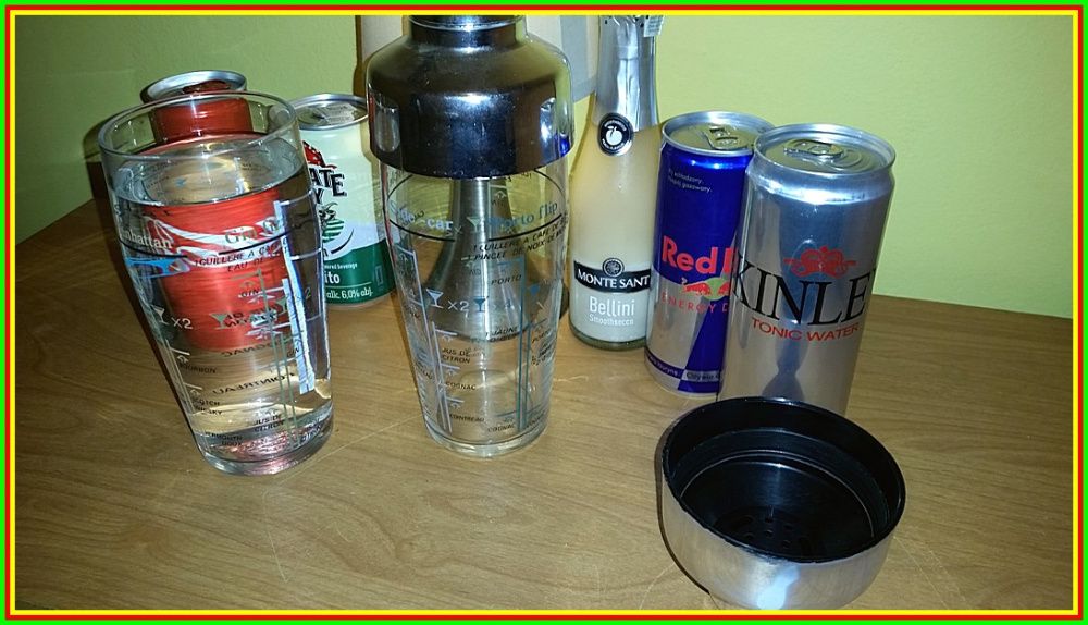 Shaker Barmański DRINK Szkło Hartowane 550ml Podziałka Przepis Wysyłka
