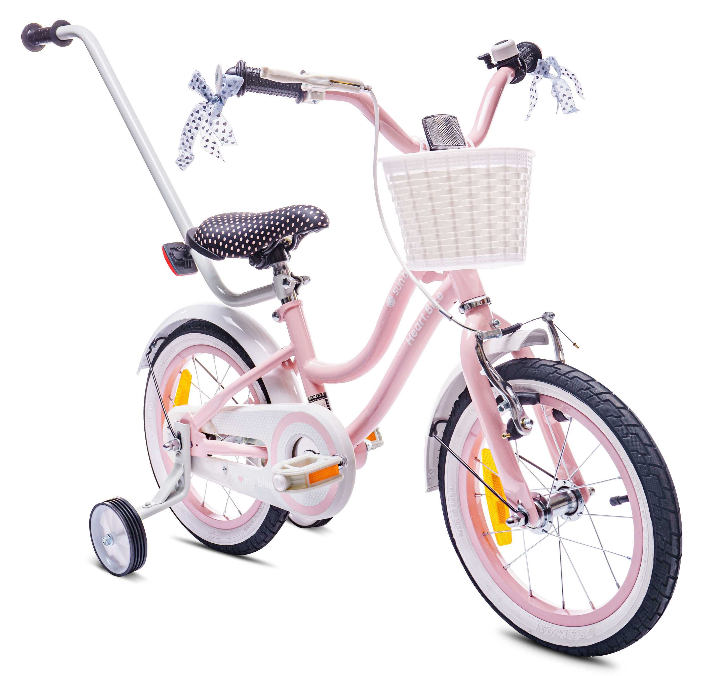 Rower dziecięcy SUN BABY Heart Bike 14 cali dla dziewczynki Różowy