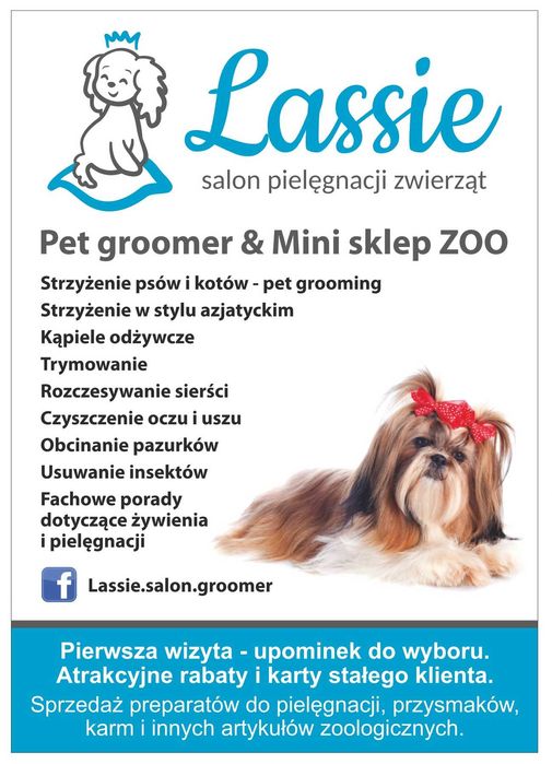 LASSIE salon pielęgnacji zwierząt, psi fryzjer Groomer strzyżenie, spa