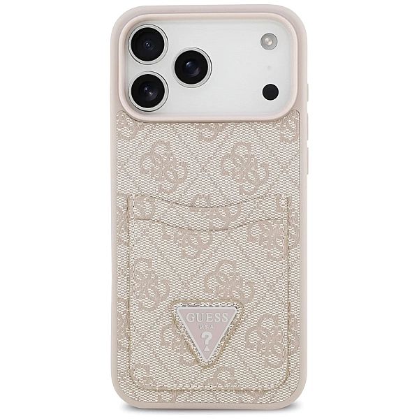 Etui Guess 4G nauble Card Triangle na iPhone 17 Pro Max - różowe