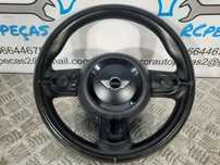 VOLANTE GUIADOR COMPLETO MINI COOPER R56 R57 CABRIO R60 LCI PELE MULTIFUNÇÕES AIRBAG PRETO PIANO ORIGINAL