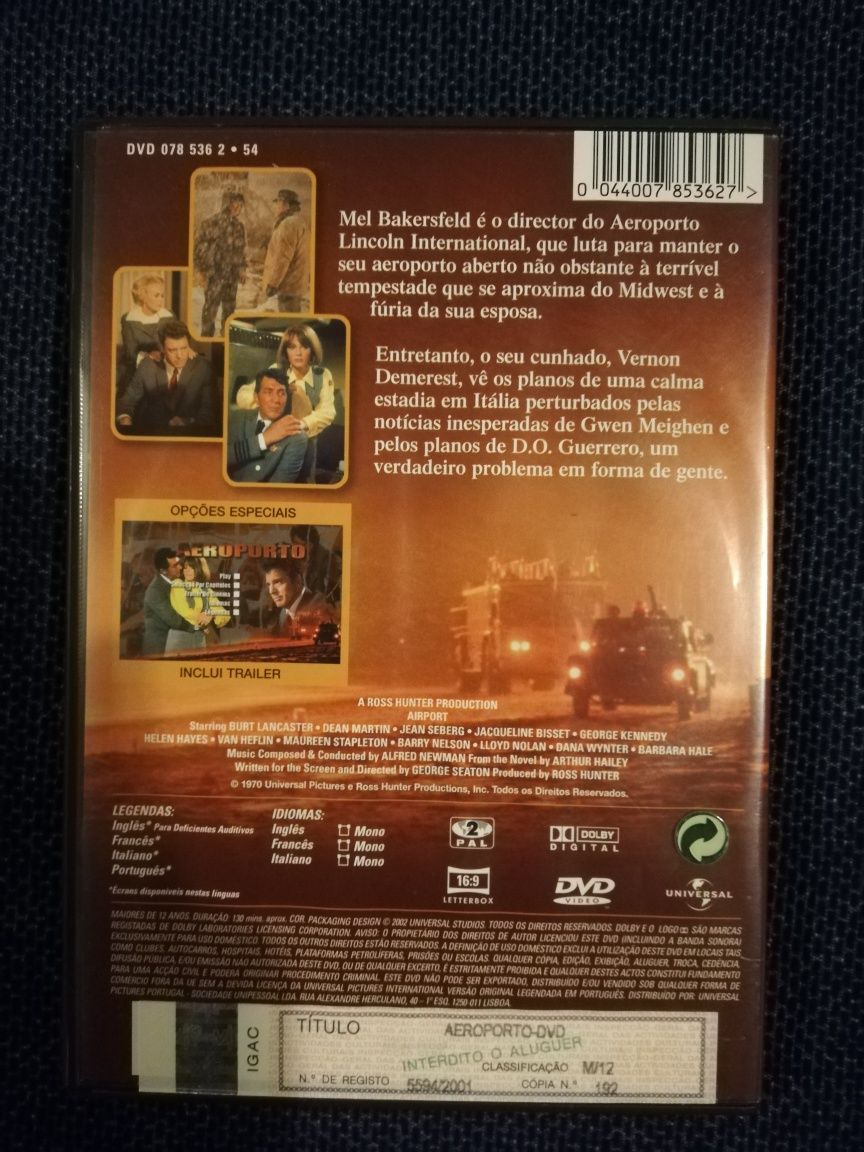 Dvd do filme clássico "Aeroporto" (portes grátis)