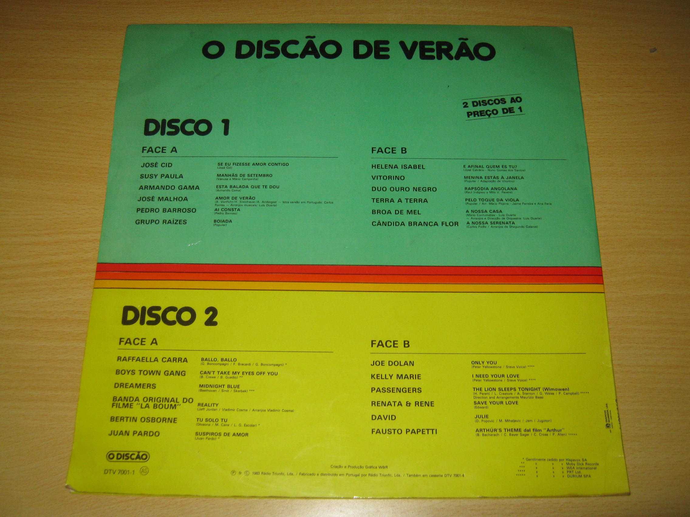 Discão de Verão LP vinil compilação 1983