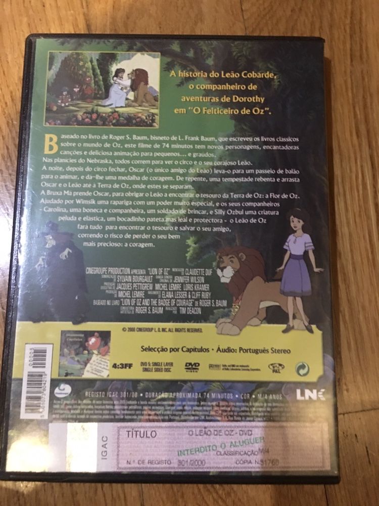 O leão de oz. DVD