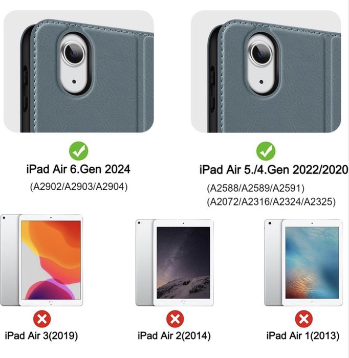 Etui HOLIMET iPad Air 11/10.9" niebieskie miejsce na rysik