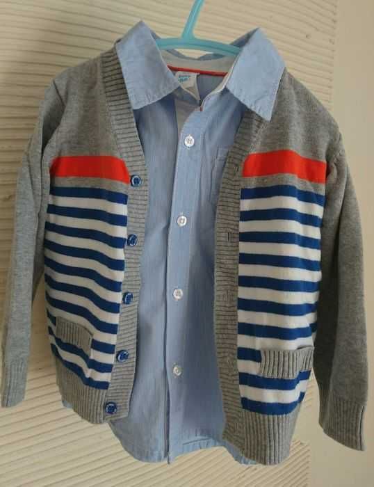 Komplet C&A r. 92 elegancki koszula i sweterek chłopięcy