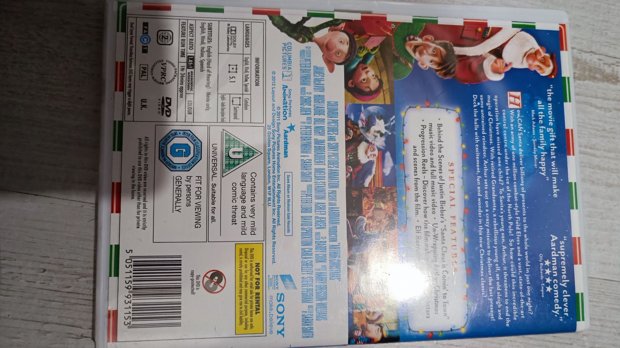 Płyta  DVD Arthur Christmas język angielski