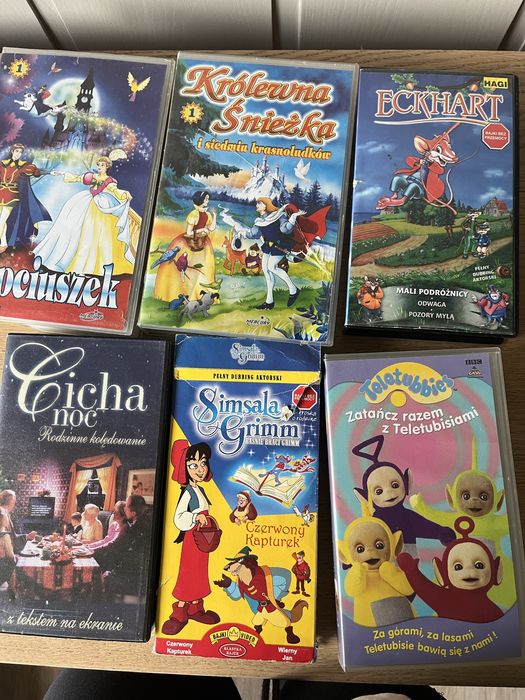 Bajki vhs kopciuszek, eckhart, krolewna sniezka, teletubisie,