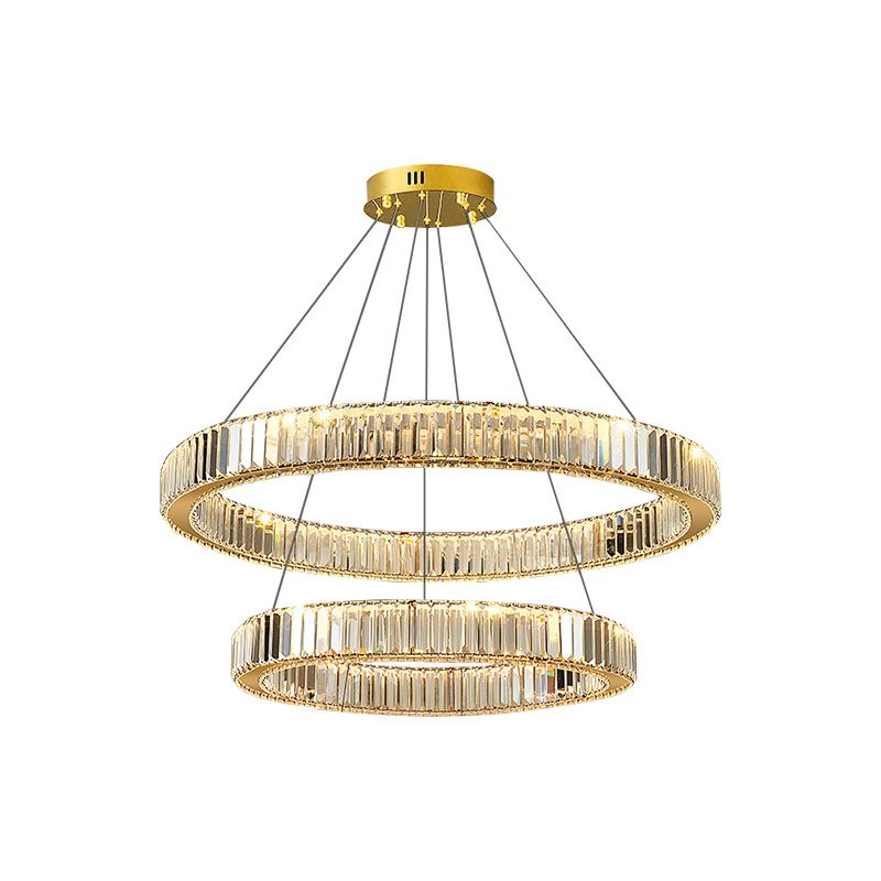 Lampa wisząca kryształowa pierścienie 40/60cm