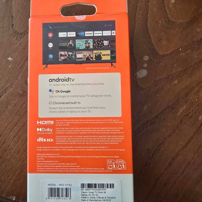 Xiaomi Smart TV Stick 4K – Android TV – Novo e Selado