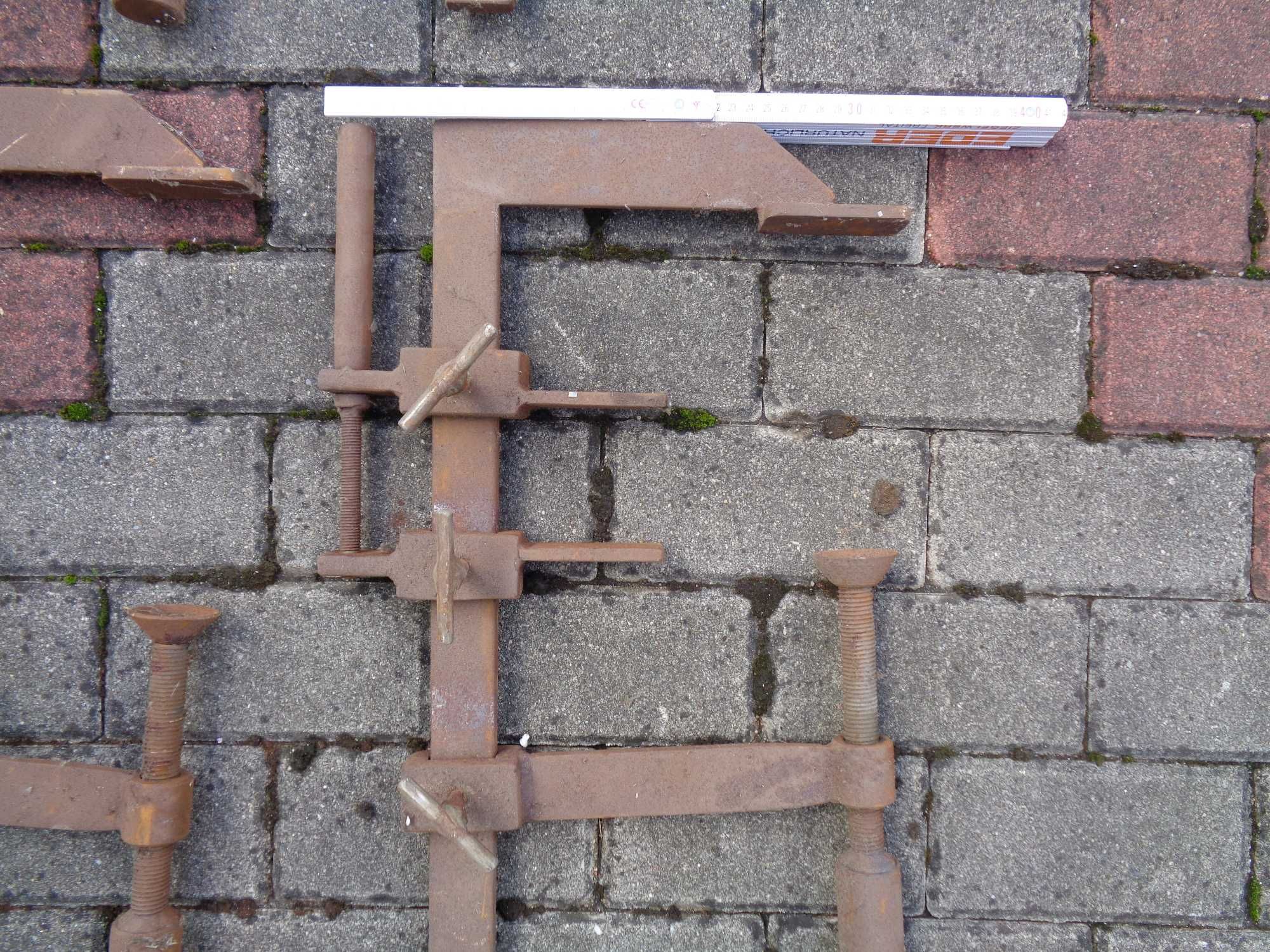 Stalowe ściski śrubowe duże 75/33cm stolarskie ślusarskie