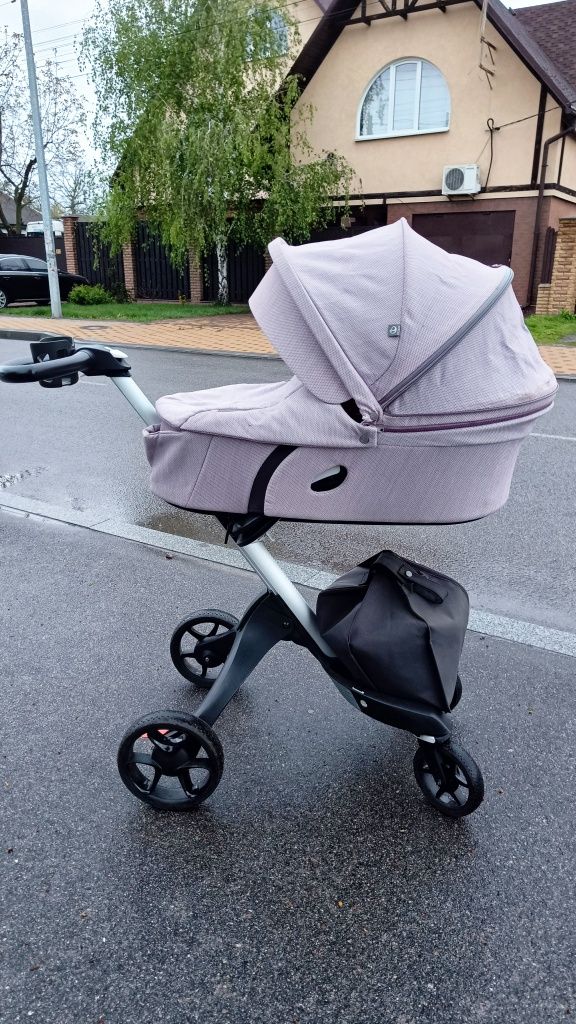 Коляска Stokke Xplory v6 люлька+прогулочний блок! Lilac black