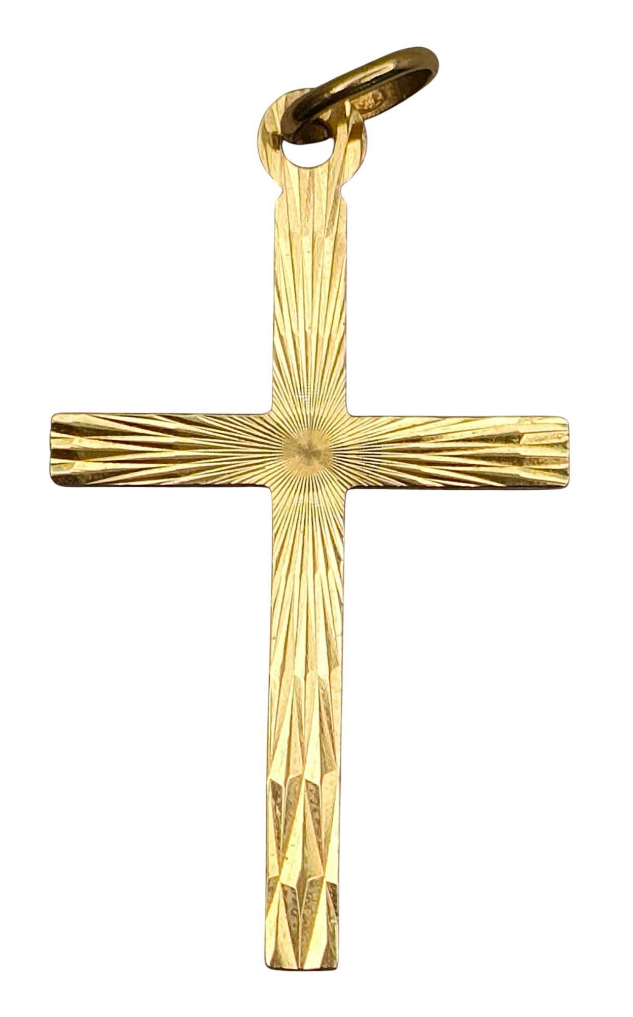 Złota zawieszka krzyż 585/0,87G/3,5cm x 2cm