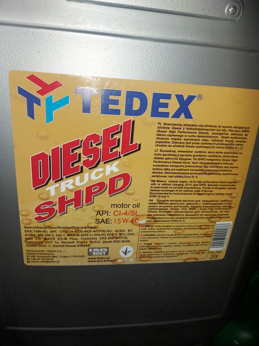 Olej 15w40 Diesel 20l shpd