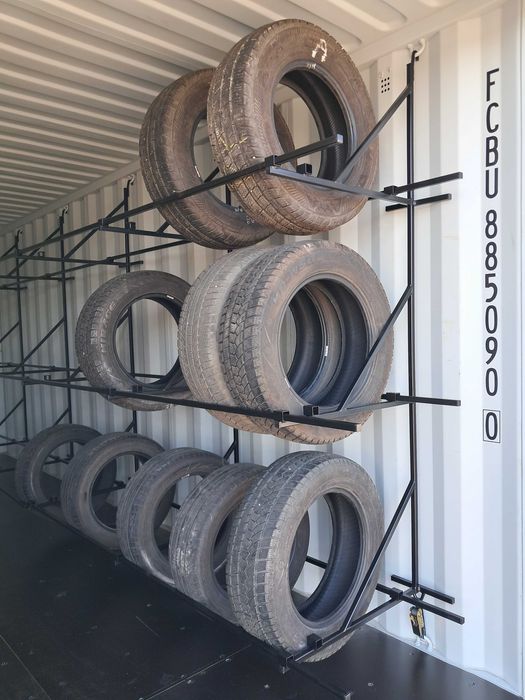 regał na opony do kontenera, regał, regały do kontenera, regał