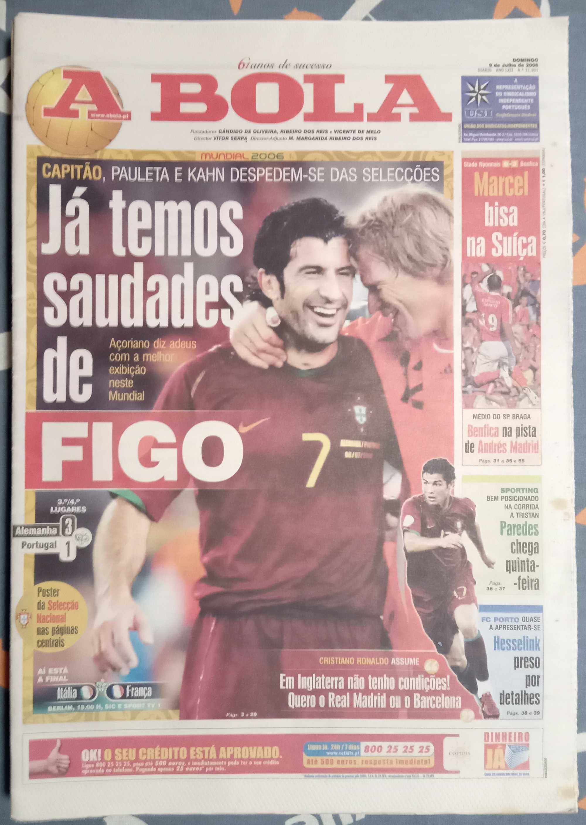 7 jornais A Bola Portugal no mundial 2006