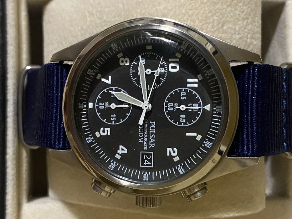 Годинник Pulsar хронограф пілот military RAF