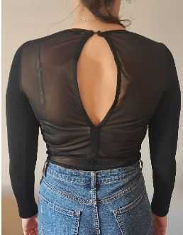 Camisola preta (body) com transparência