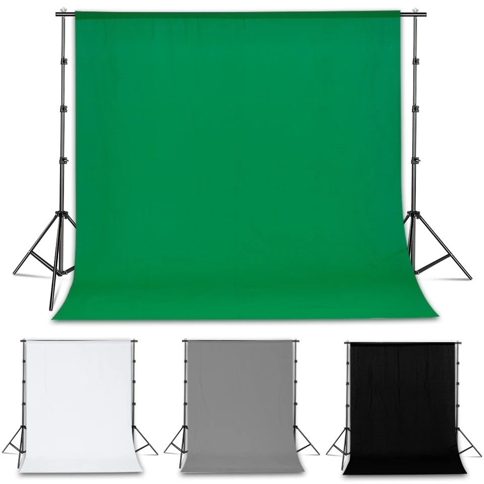 Fundo Fotografia verde branco preto cinzento Chroma 3x4m Algodão NOVO