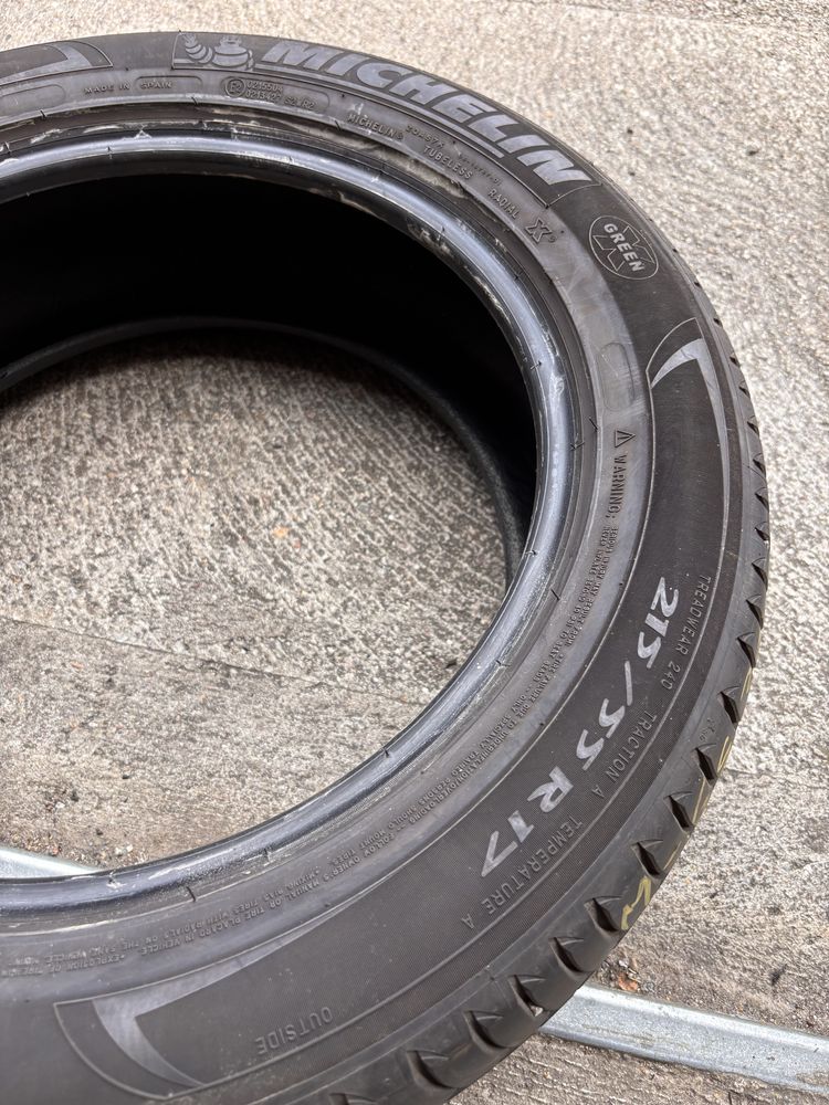 215/55/17 Michelin Primacy3 S1.  2021r 6,5 mm Opona letnia Jak nowa