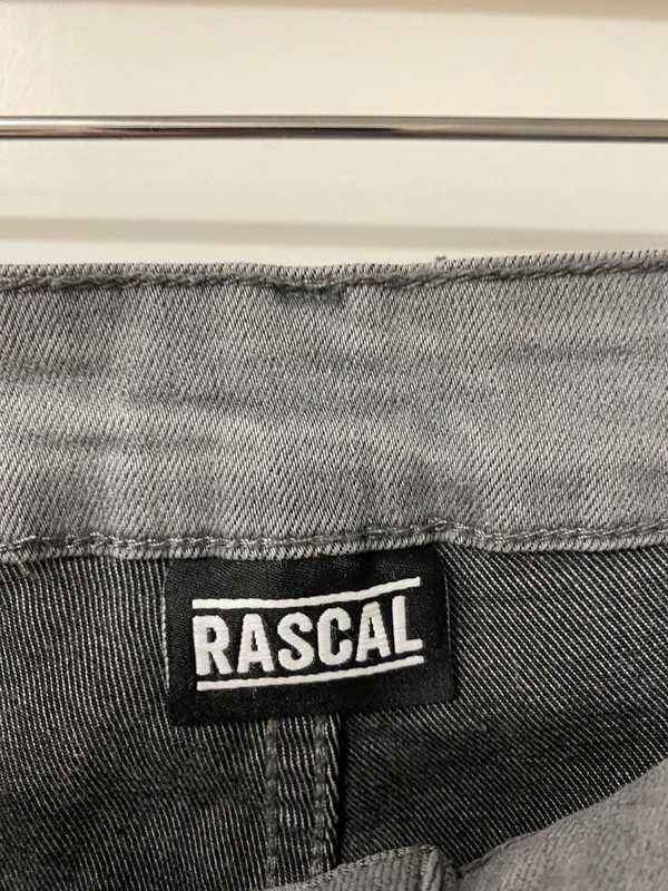 Szare spodnie rurki z wysokim stanem zamki na nogawkach Rascal L/XL