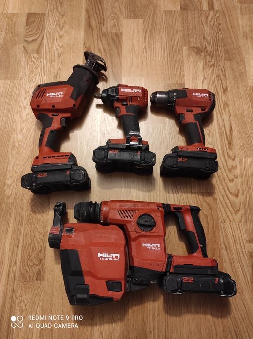 Zestaw Hilti wiertarka TE 6 22 nuron, wkrętarka, klucz i piła