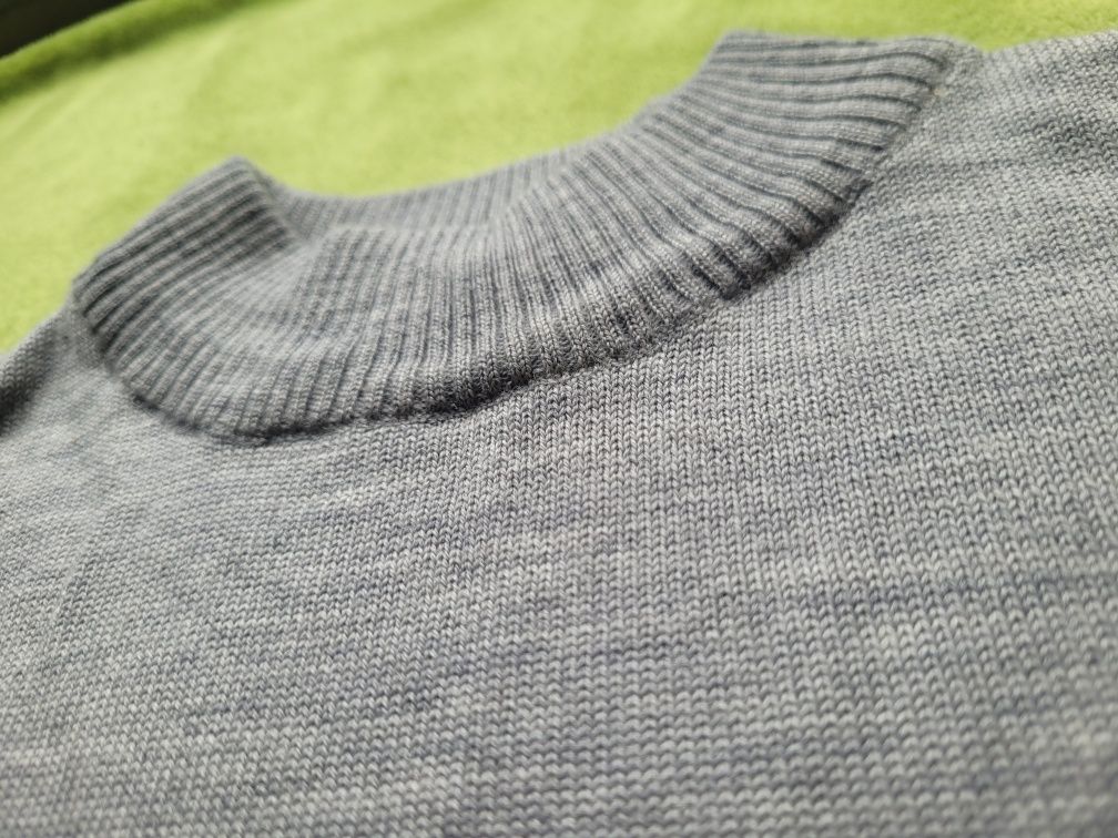 Sweter merino 100proc r 134 140 wełna termiczny sweterek gruby nowy