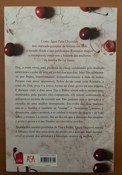 Livro “Como água para chocolate”, de Laura Esquivel